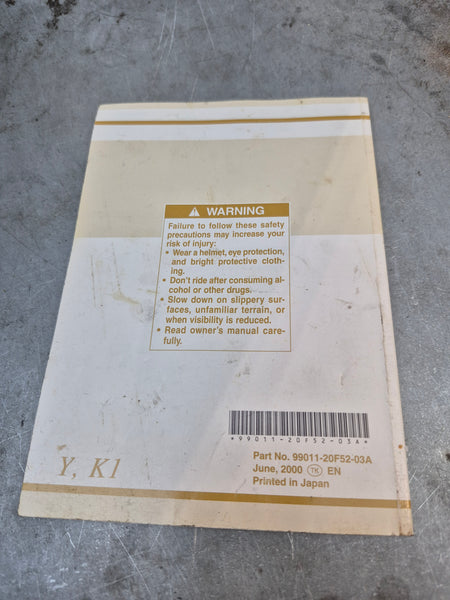 Factory Owners Manual 1g 2000/2001 sv650