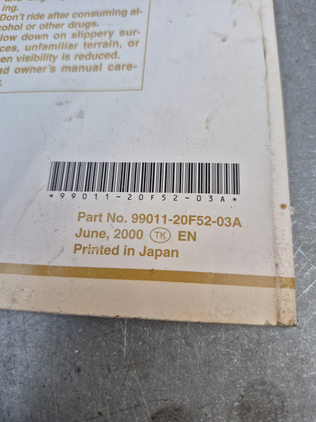 Factory Owners Manual 1g 2000/2001 sv650