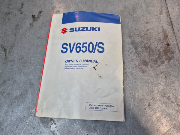 Factory Owners Manual 2g sv650 2003+