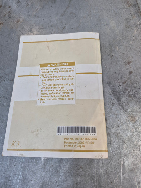 Factory Owners Manual 1g 99-02 sv650