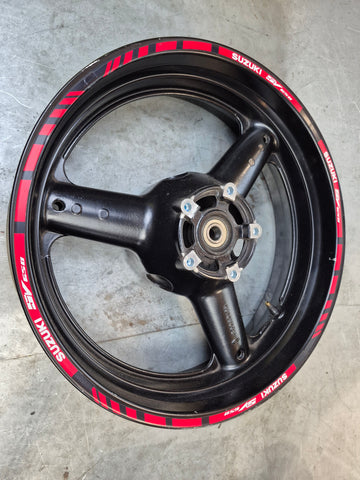 rear wheel .010 runout painted black 1g sv650 99-02