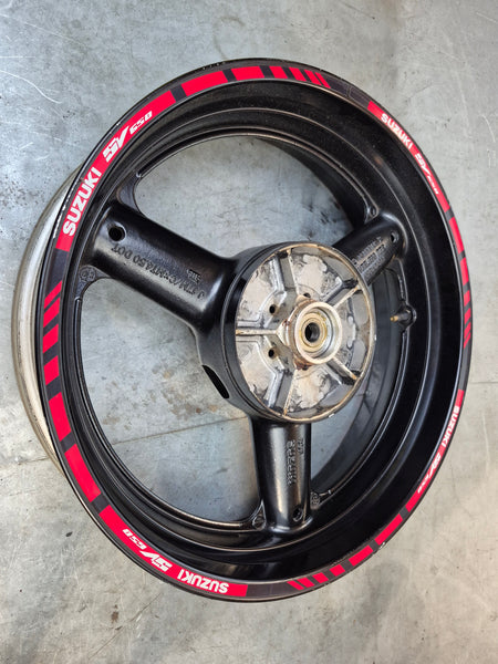 rear wheel .010 runout painted black 1g sv650 99-02