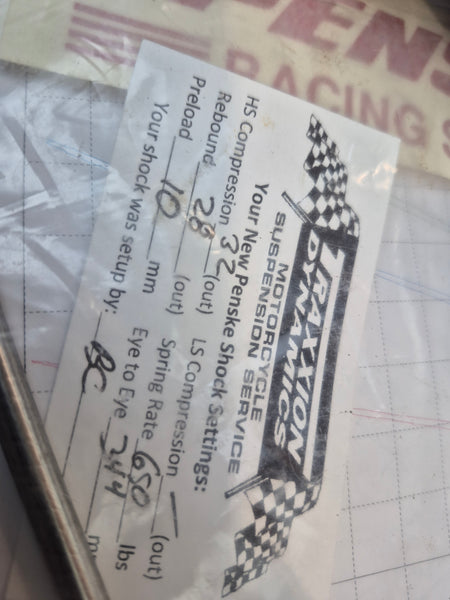 Penske shock 1g 650 spring sv650 99-02